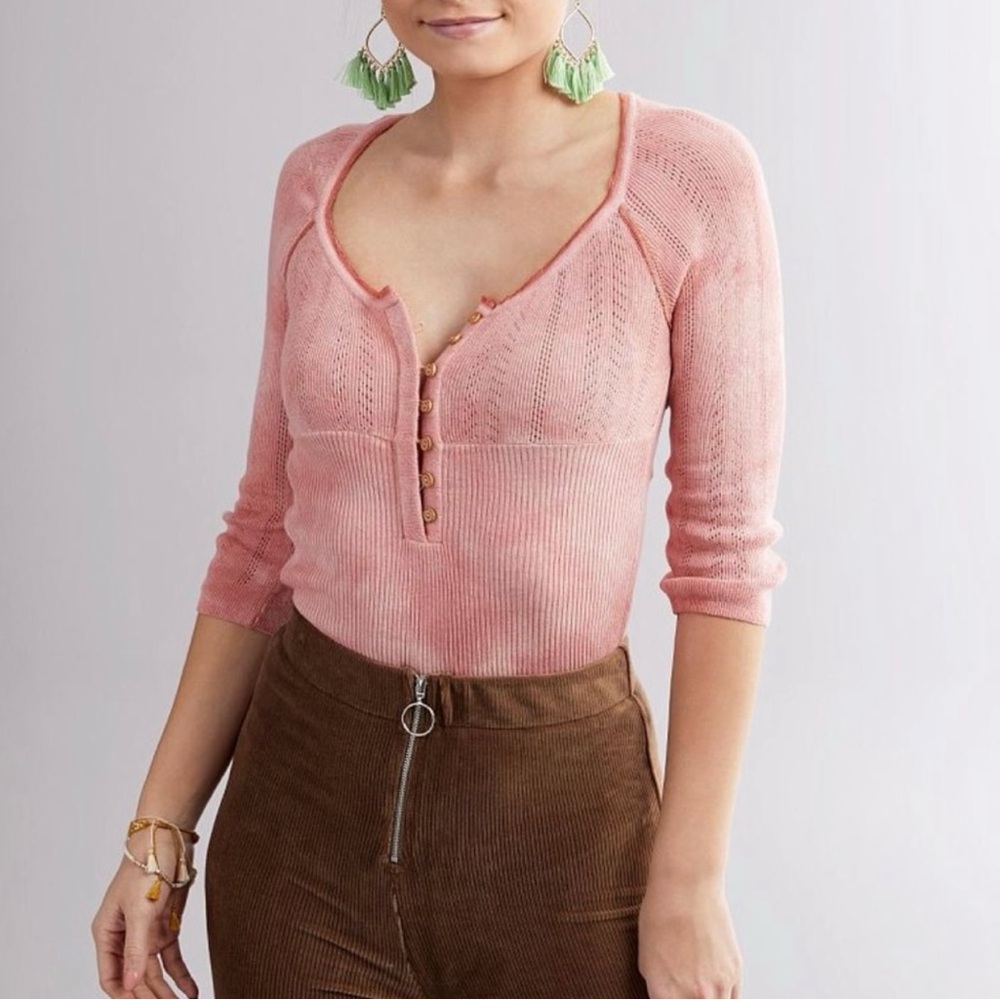 Free People Pink Rory Henley Tie Dye Top NWOT - Picture 2 of 8